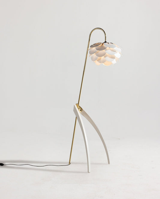 Floor lamp, Gold lighting, Mid Century Modern, Gold lamp, Modern decor, Cone light , Minimalist, White chandelier, House floor lamp, Modern