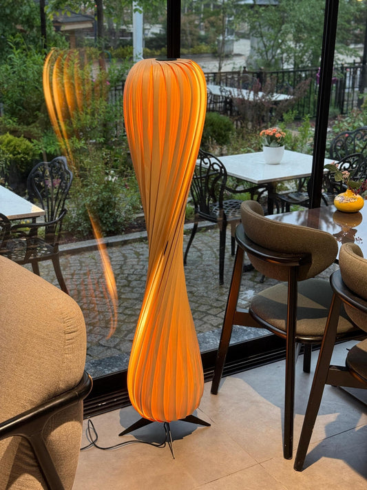 Floor lamp | Unique lamp | Wood floor lamp | Tall lamp |  Mid century floor lamp | Modern lighting | String lights | Bedroom lamp